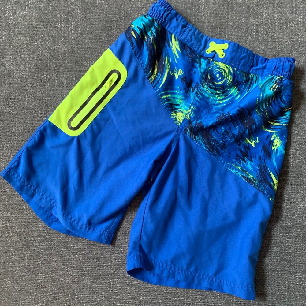 Wonder Nation blue & green swim trunk size large